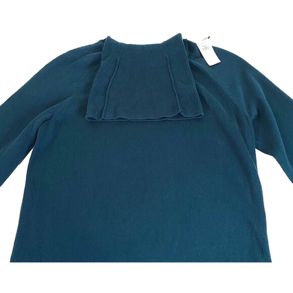 Banana Republic Turtleneck Sweater Dress XS Dark Teal Stretch Seam Detail NWT - Picture 4 of 16